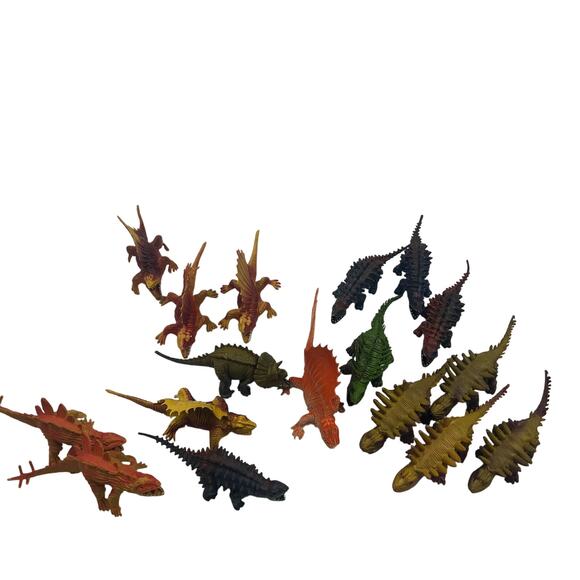 Vintage 1980's Dinosaur Lot Made Tiawan Duplicates 17 Plastic Figures Dino Play - Picture 3 of 10